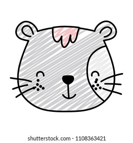 doodle cute cat head pet animal background