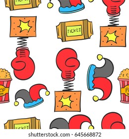 Doodle cute circus theme collection