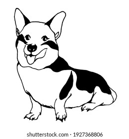 Dog Cartoon Character Coloring Page Black Stock Vector (Royalty Free ...