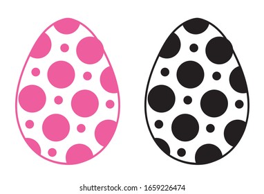 Doodle cute easter egg decorated. Coloring book for adults and children. The contour of the contour of the egg. Line art. Design elements for greeting card, wrapping paper,
