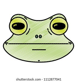 doodle cute frog head wild animal