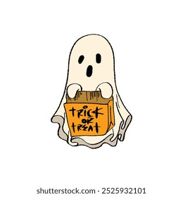 Doodle cute ghosts Haloween. cloth Ghosts. Flying Phantoms. vector