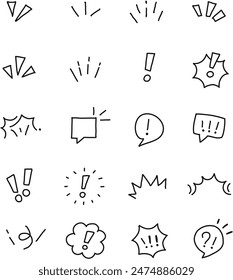 Doodle cute glitter pen line elements.