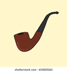 Doodle cute hand drawn illustration of a Tobacco pipe. Doodle style