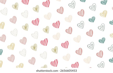 doodle cute heart pattern background