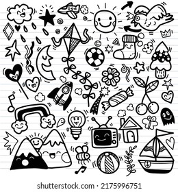 Doodle lindo para niños ilustración vectorial