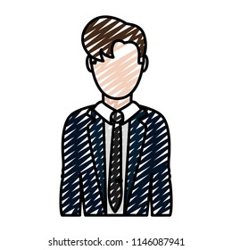 doodle cute man with elegant clothes design