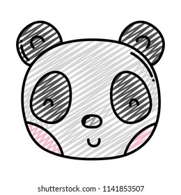 doodle cute panda head wild animal