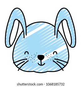 doodle cute rabbit head wild animal