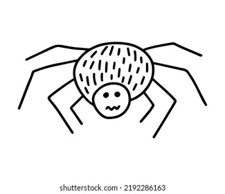 Dibujo de la araña linda Doodle. Ilustración de araña dibujada a mano del vector
