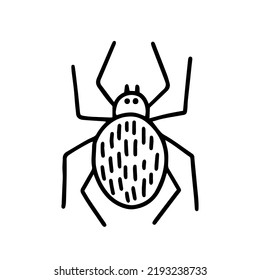 Doodle cute spider illustration. Vector hand drawn spider illustration