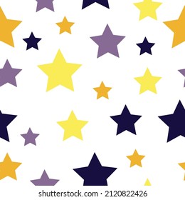 Doodle Cute Star Seamless Pattern. Vector illustration. Festive Stars Wallpaper.