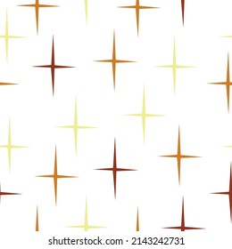 Doodle Cute Star Seamless Pattern.  Vector Holiday and Birthday Party Design Festive Stars Wallpaper.