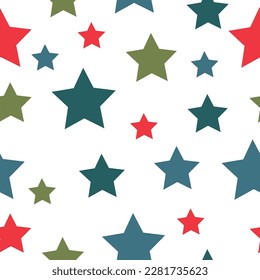 Doodle Cute Star Seamless Pattern. Stars seamless pattern. Festive Stars Wallpaper.