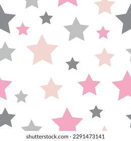Doodle Cute Star Seamless Pattern. Stars seamless pattern. Festive Stars Wallpaper.