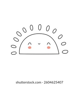Doodle cute sun. Hand Drawn sun vector illustration