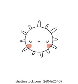 Doodle cute sun. Hand Drawn sun vector illustration
