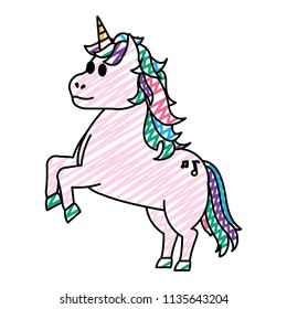 doodle cute unicorn with music sign tattoo