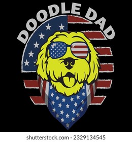 Doodle dad 4th of july t-shirt design