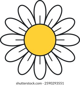 Doodle daisy flower vector illustration
