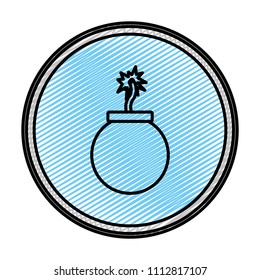 doodle danger bomb explotion war emblem