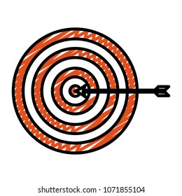 doodle dart board target sucess with arrow