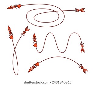 doodle decorative arrows symbols vector illustration