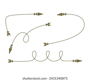 doodle decorative arrows symbols vector illustration