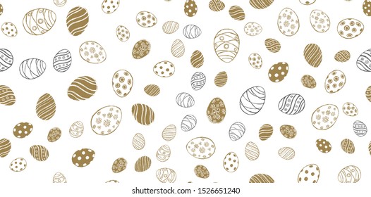 Doodle decorative eggs and elements for Easter.