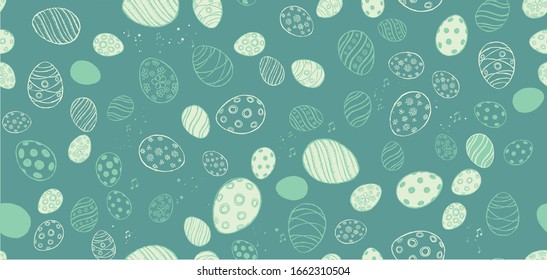 Doodle decorative eggs and elements for Easter.