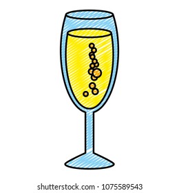 doodle delicious cocktail alcohol beverage in the glass