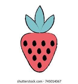 doodle delicious strawberry organic fruit food