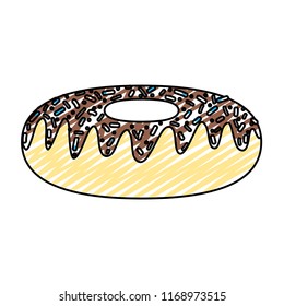 doodle delicious sweet donut snack food