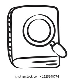 A doodle design of book scanning icon in hand drawn vector 