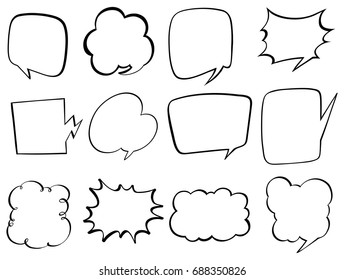 Doodle design for bubble speech illustration