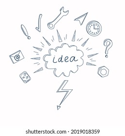 Doodle Design Concept Idea Finding Solution Stock Vector (Royalty Free ...