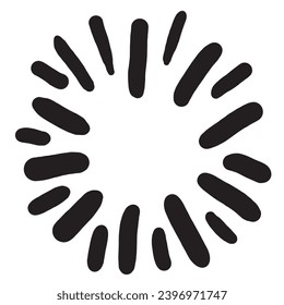 doodle Design-Element, Starburstdoodle, funkelnde Doodle, Feuerwerkskörper-Doodle.