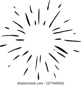 doodle design element, sunburst doodle vector illustration , Hand drawn cartoon firework explosion.starburst doodle illustration 