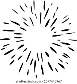 doodle design element, sunburst doodle vector illustration , Hand drawn cartoon firework explosion.starburst doodle illustration 