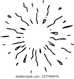 doodle design element, sunburst doodle vector illustration , Hand drawn cartoon firework explosion.starburst doodle illustration 