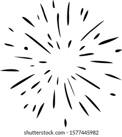 doodle design element, sunburst doodle vector illustration , Hand drawn cartoon firework explosion.starburst doodle illustration 