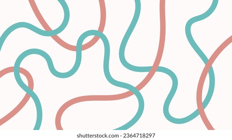 Doodle design with hand drawn groovy lines background.