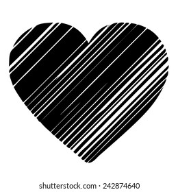 doodle design in heart shaped on white background
