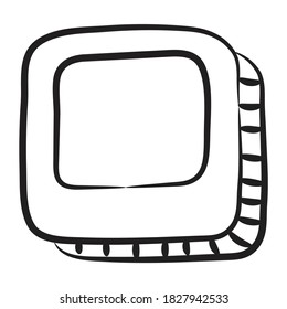 Doodle design of layers editable icon for websites 