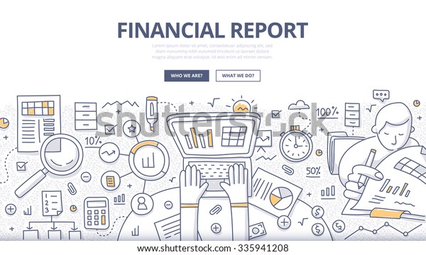 Doodle Design Style Concept Business Reporting Stock Vector (Royalty ...