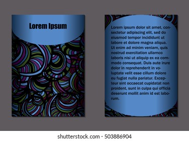 Doodle design of two sides of brochure. Nice hand-drawn illustration