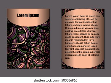 Doodle design of two sides of brochure. Nice hand-drawn illustration