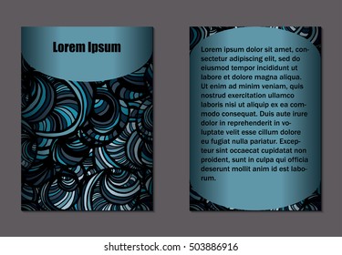 Doodle design of two sides of brochure. Nice hand-drawn illustration