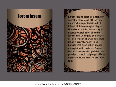 Doodle design of two sides of brochure. Nice hand-drawn illustration