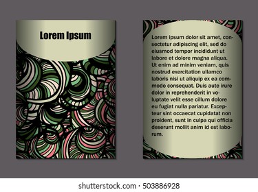 Doodle design of two sides of brochure. Nice hand-drawn illustration